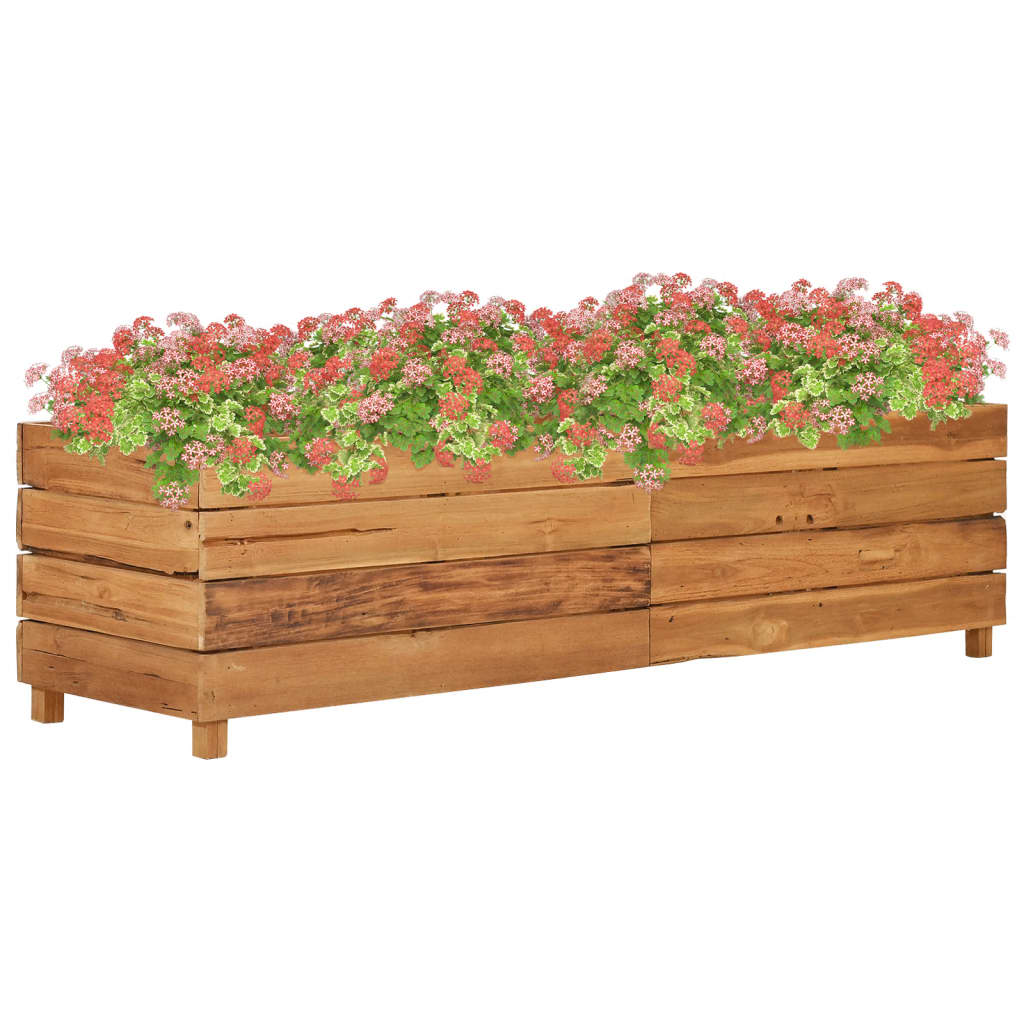 Raised Planter Recycled Teak and Steel 100x40x38 cm