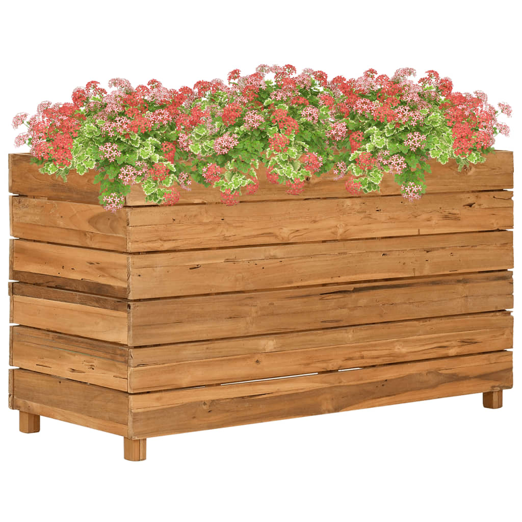 Raised Planter Recycled Teak and Steel 100x40x38 cm