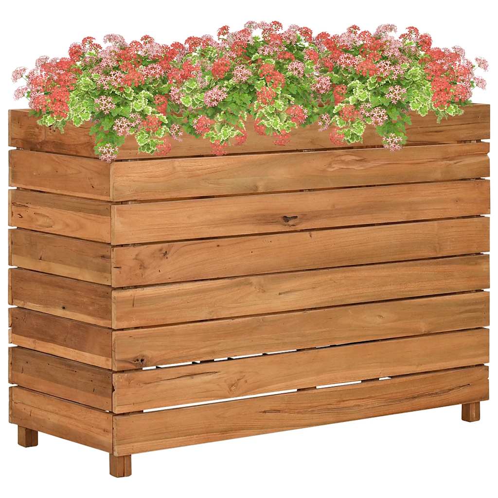 Raised Planter Recycled Teak and Steel 100x40x38 cm