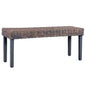 Banco de ratán kubu natural y madera maciza de caoba 110 cm