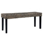 Banco de ratán kubu natural y madera maciza de caoba 110 cm