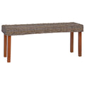 Banco de ratán kubu natural y madera maciza de caoba 110 cm
