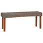 Banco de ratán kubu natural y madera maciza de caoba 110 cm