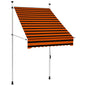 Toldo manual retrátil laranja e castanho 100 cm