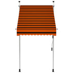 Toldo manual retráctil naranja y marrón 100 cm