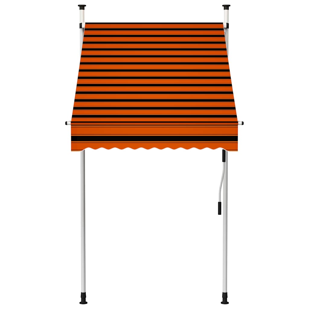 Toldo manual retráctil naranja y marrón 100 cm