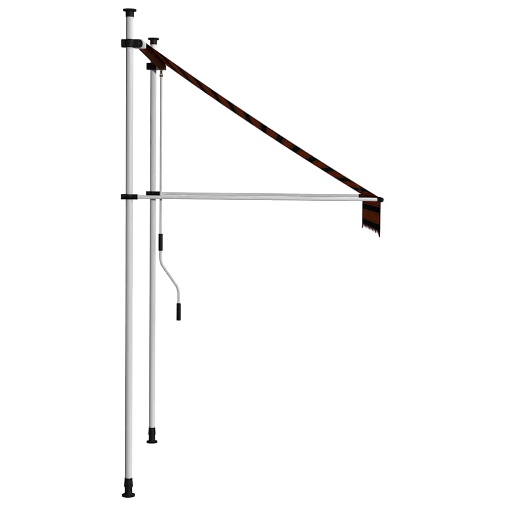 Toldo manual retráctil naranja y marrón 100 cm