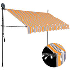 Toldo retráctil manual con LED amarillo y azul 300 cm