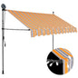 Toldo retrátil manual com LED amarelo e azul 300 cm