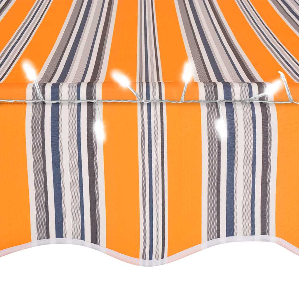 Toldo retráctil manual con LED amarillo y azul 300 cm