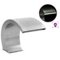 Pool waterfall fountain with LEDs stainless steel 30x60x45 cm