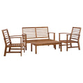 Juego de muebles de jardín 4 piezas madera maciza de acacia