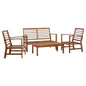 Juego de muebles de jardín 4 piezas madera maciza de acacia