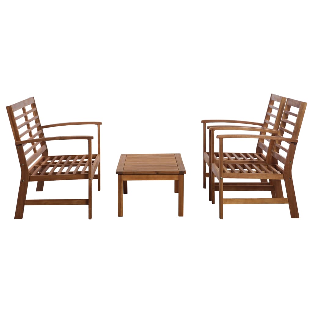 Juego de muebles de jardín 4 piezas madera maciza de acacia