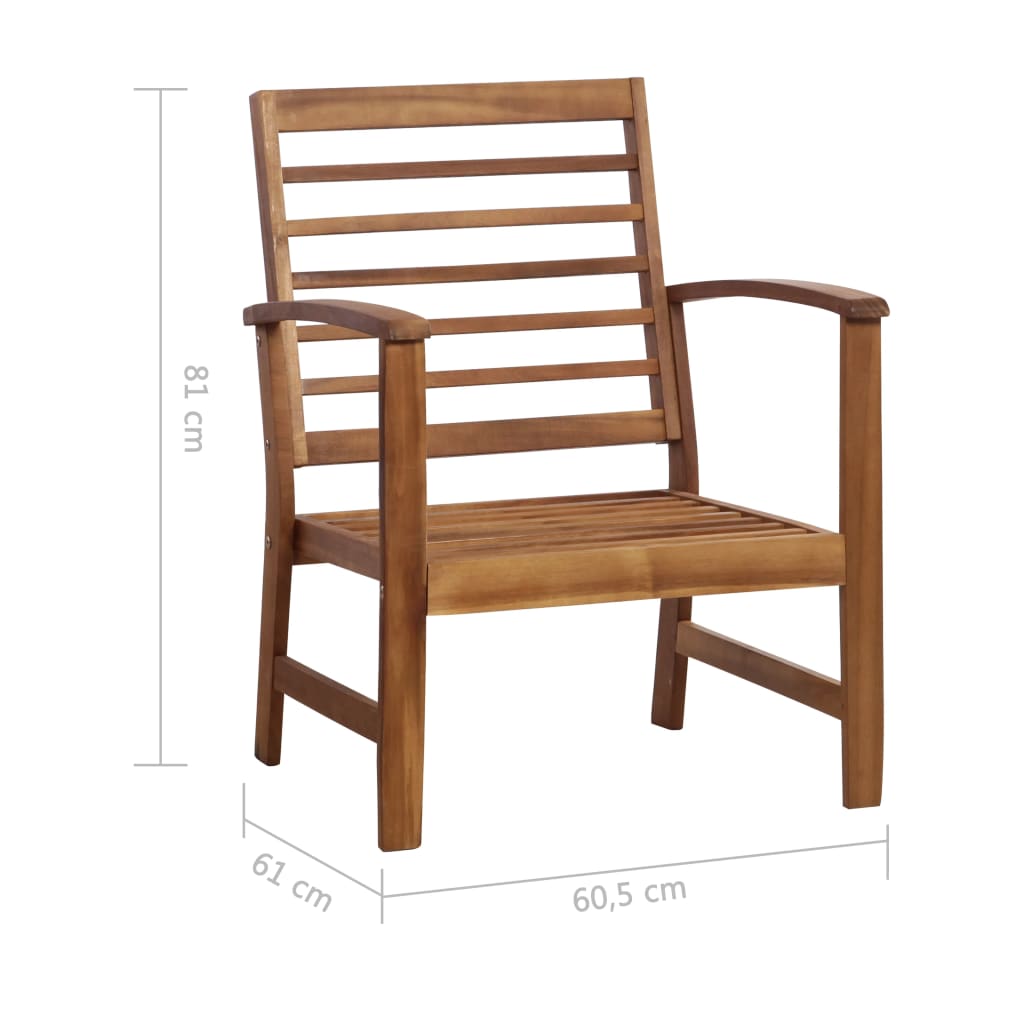 Juego de muebles de jardín 4 piezas madera maciza de acacia