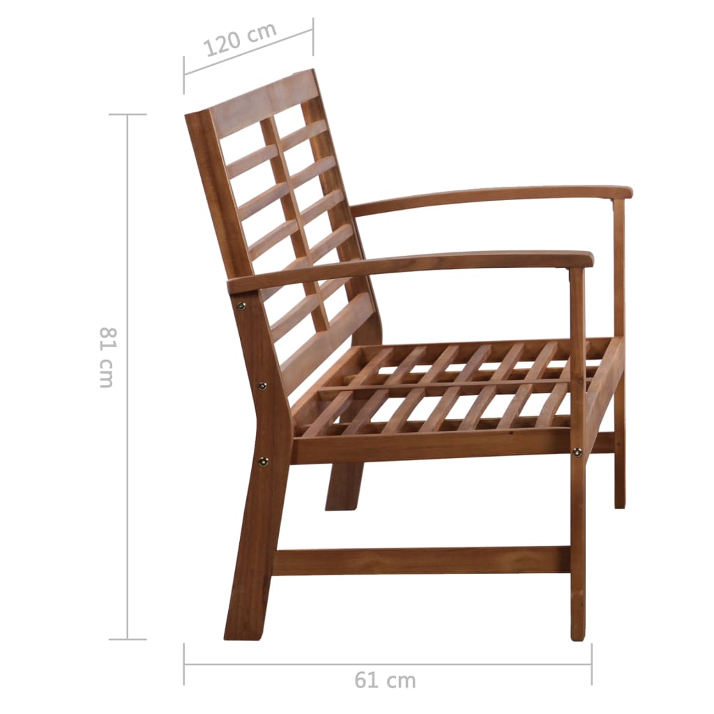 Juego de muebles de jardín 4 piezas madera maciza de acacia