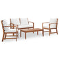 Juego de muebles de jardín 4 piezas madera maciza de acacia