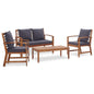 Juego de muebles de jardín 4 piezas madera maciza de acacia