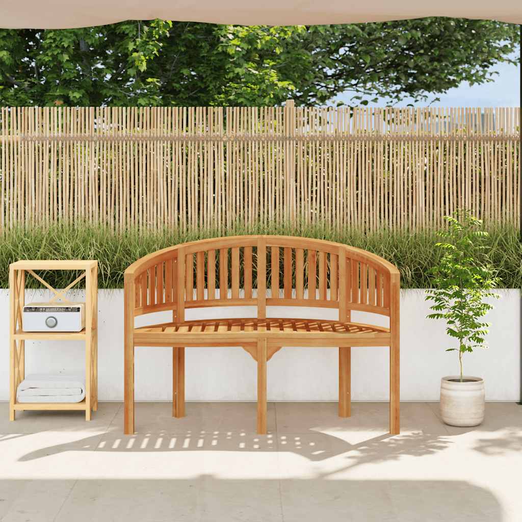Banco con forma de banana madera maciza de teca 120 cm