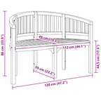 Banco con forma de banana madera maciza de teca 120 cm