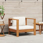Silla de jardín con cojín madera maciza de acacia 2 colores