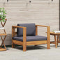 Silla de jardín con cojín madera maciza de acacia 2 colores