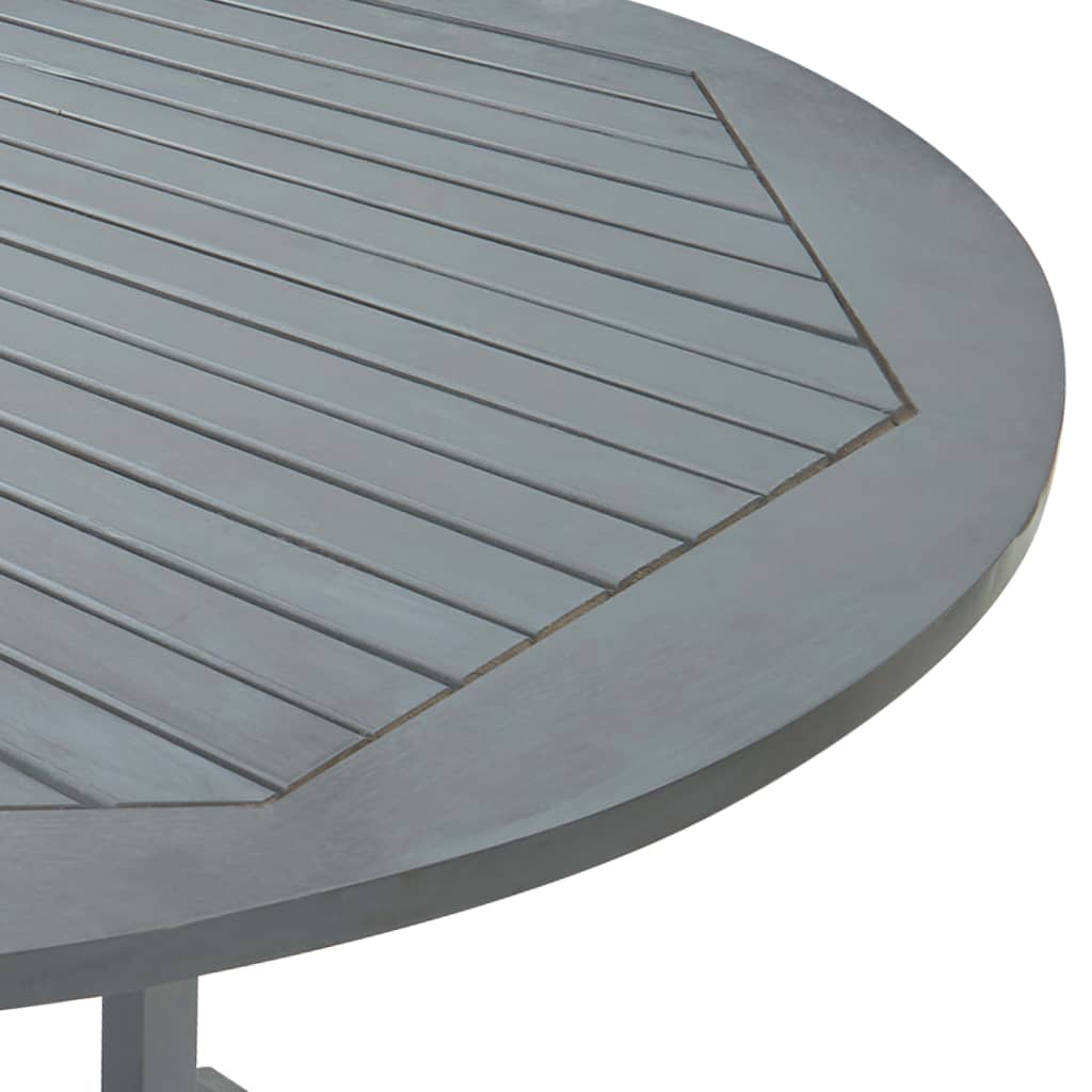 Set de comedor de jardín 7 piezas madera maciza de acacia gris
