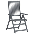 Set de comedor de jardín 7 piezas madera maciza de acacia gris