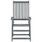Set de comedor de jardín 7 piezas madera maciza de acacia gris