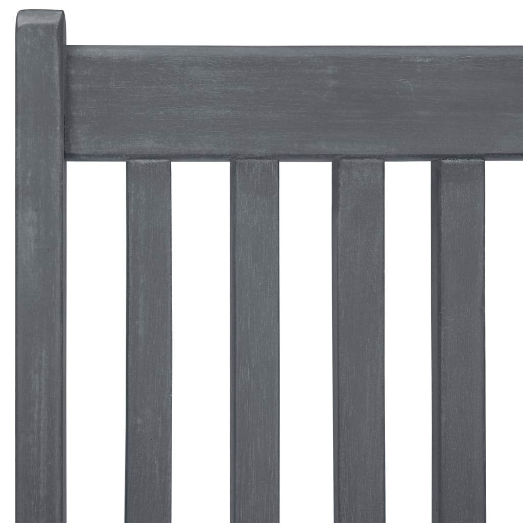 Set de comedor de jardín 7 piezas madera maciza de acacia gris