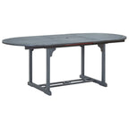 Set de comedor de jardín 7 piezas madera maciza de acacia gris