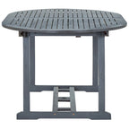 Set de comedor de jardín 7 piezas madera maciza de acacia gris