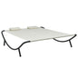 Blue fabric outdoor sun lounger