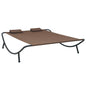 Blue fabric outdoor sun lounger