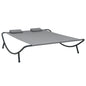 Blue fabric outdoor sun lounger