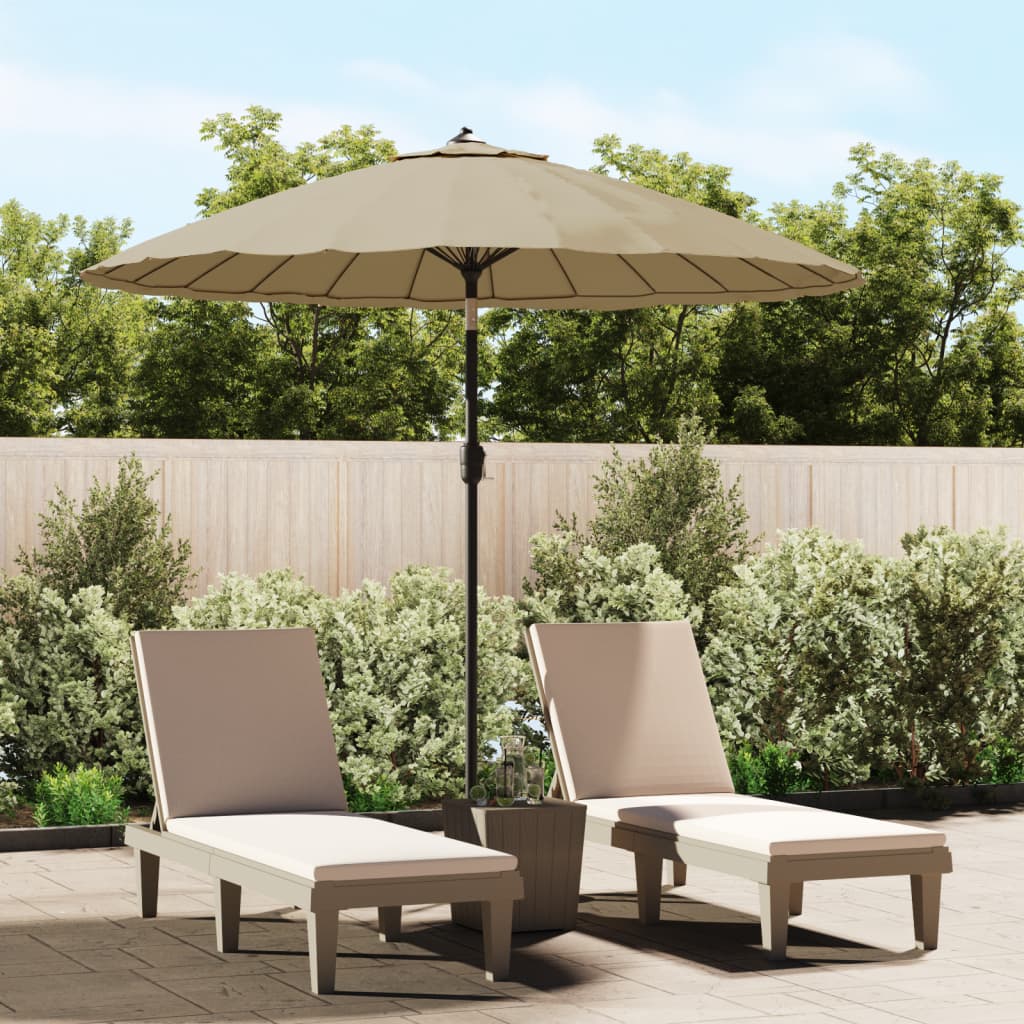 Chapéu de sol de jardim com poste de aço 300 cm antracite