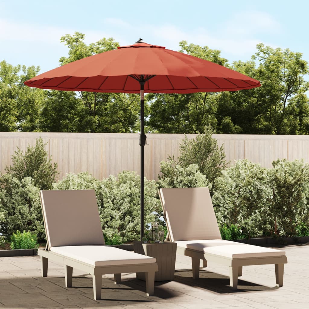 Chapéu de sol de jardim com poste de aço 300 cm antracite