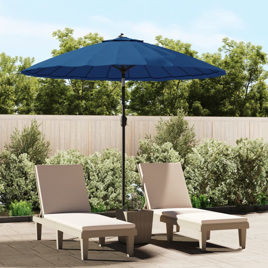 Chapéu de sol de jardim com poste de aço 300 cm antracite