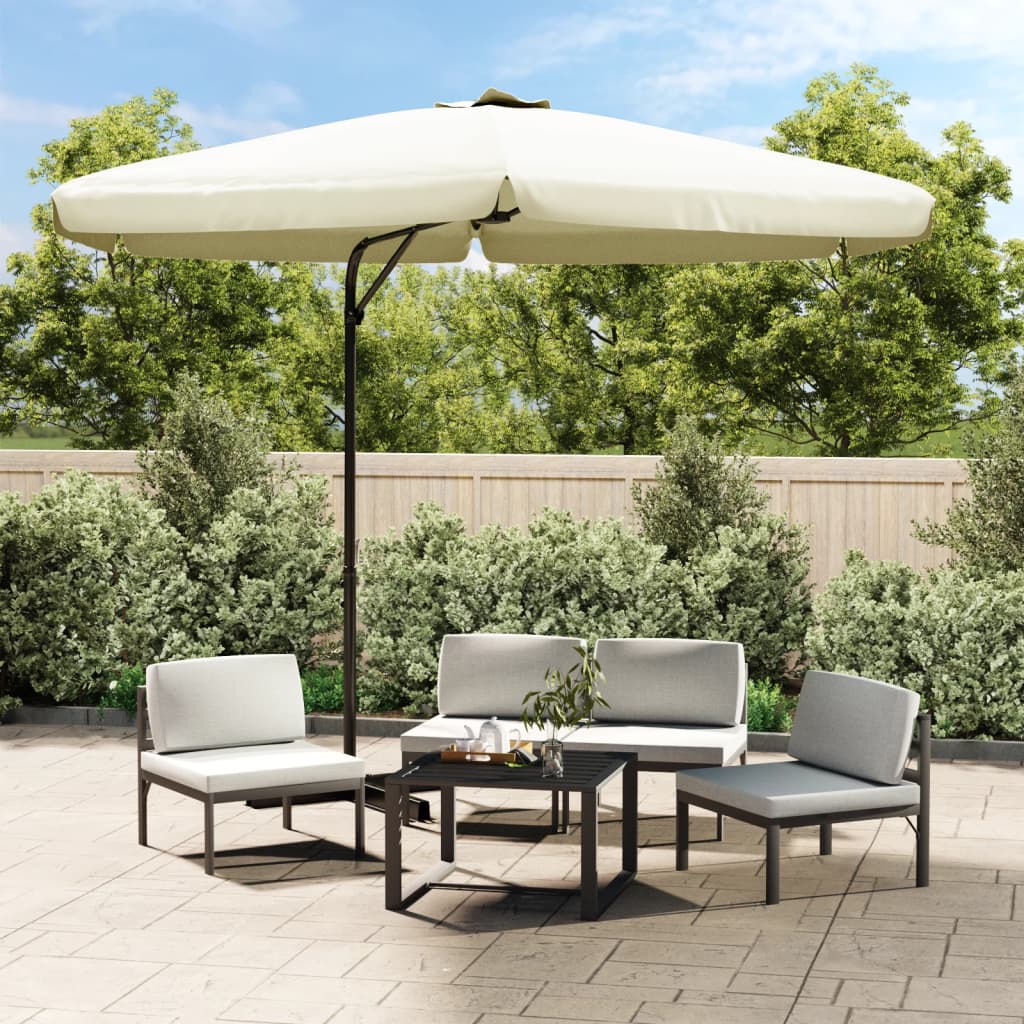 Chapéu de sol de jardim com poste de aço 300 cm antracite