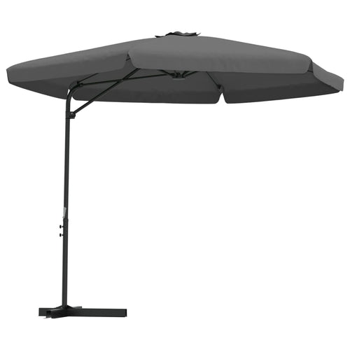 Chapéu de sol de jardim com poste de aço 300 cm antracite