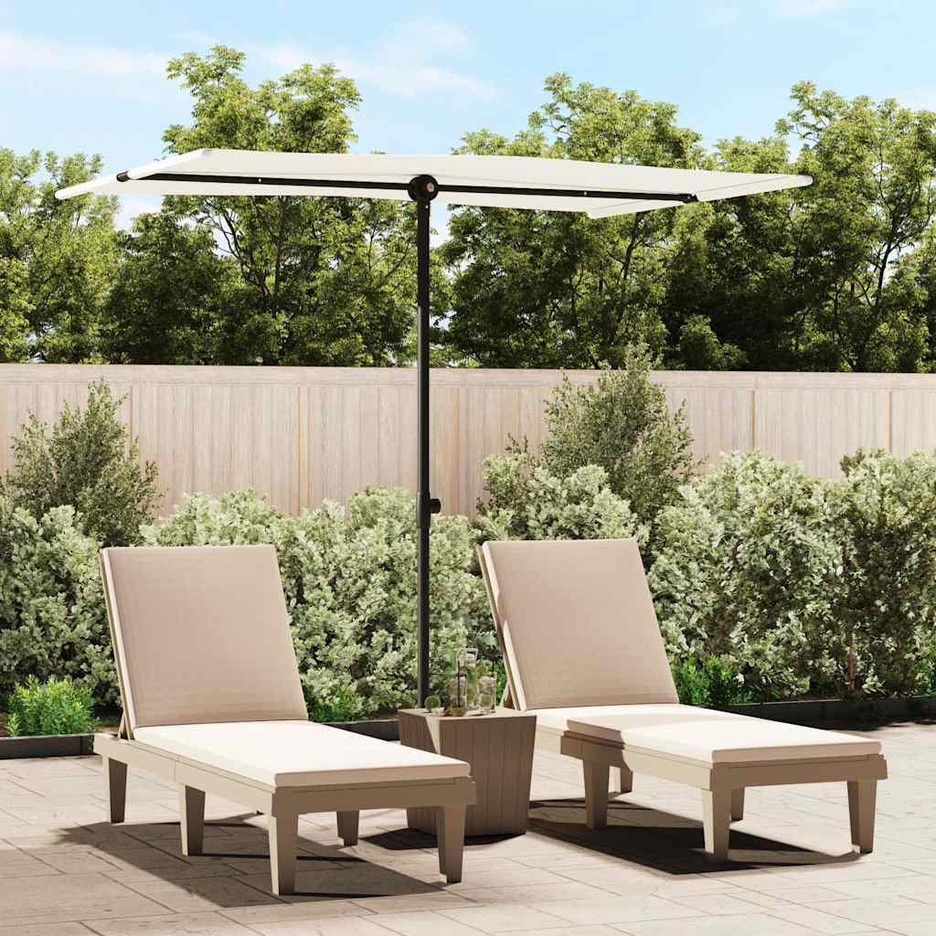 Chapéu de sol de jardim com mastro de alumínio azul-celeste 2x1,5 m