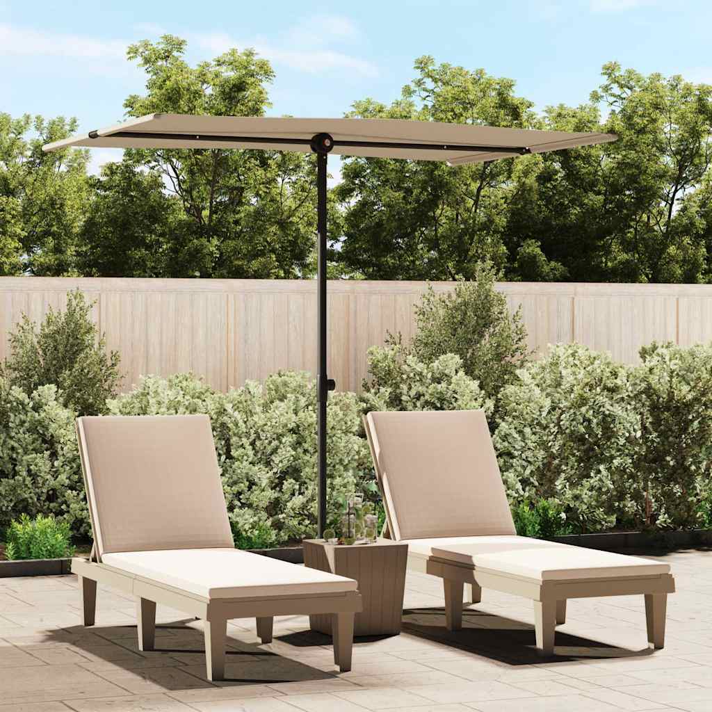 Chapéu de sol de jardim com mastro de alumínio azul-celeste 2x1,5 m