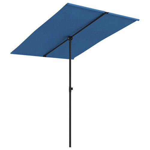 Chapéu de sol de jardim com mastro de alumínio azul-celeste 2x1,5 m