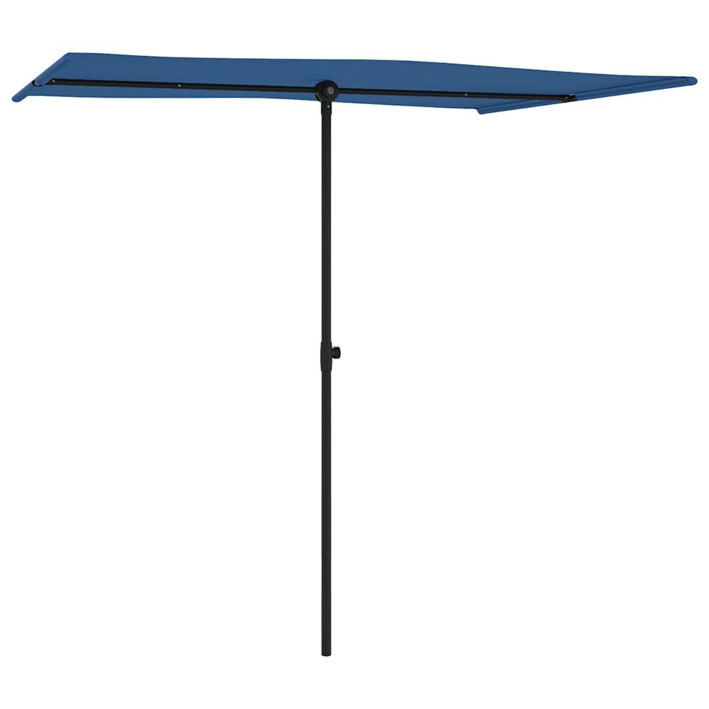 Sombrilla de jardín con palo de aluminio azul azure 2x1,5 m