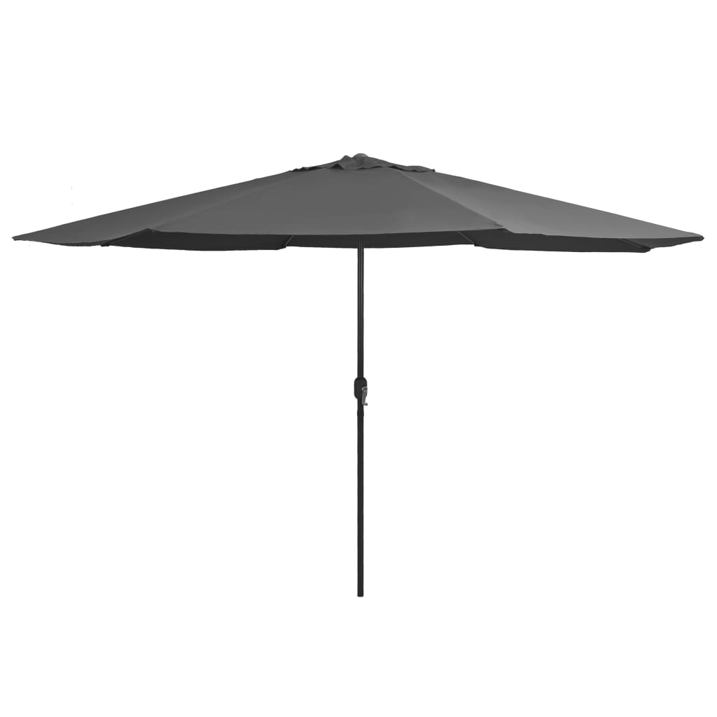 Sombrilla de jardín con luces LED palo de aluminio negra 300 cm