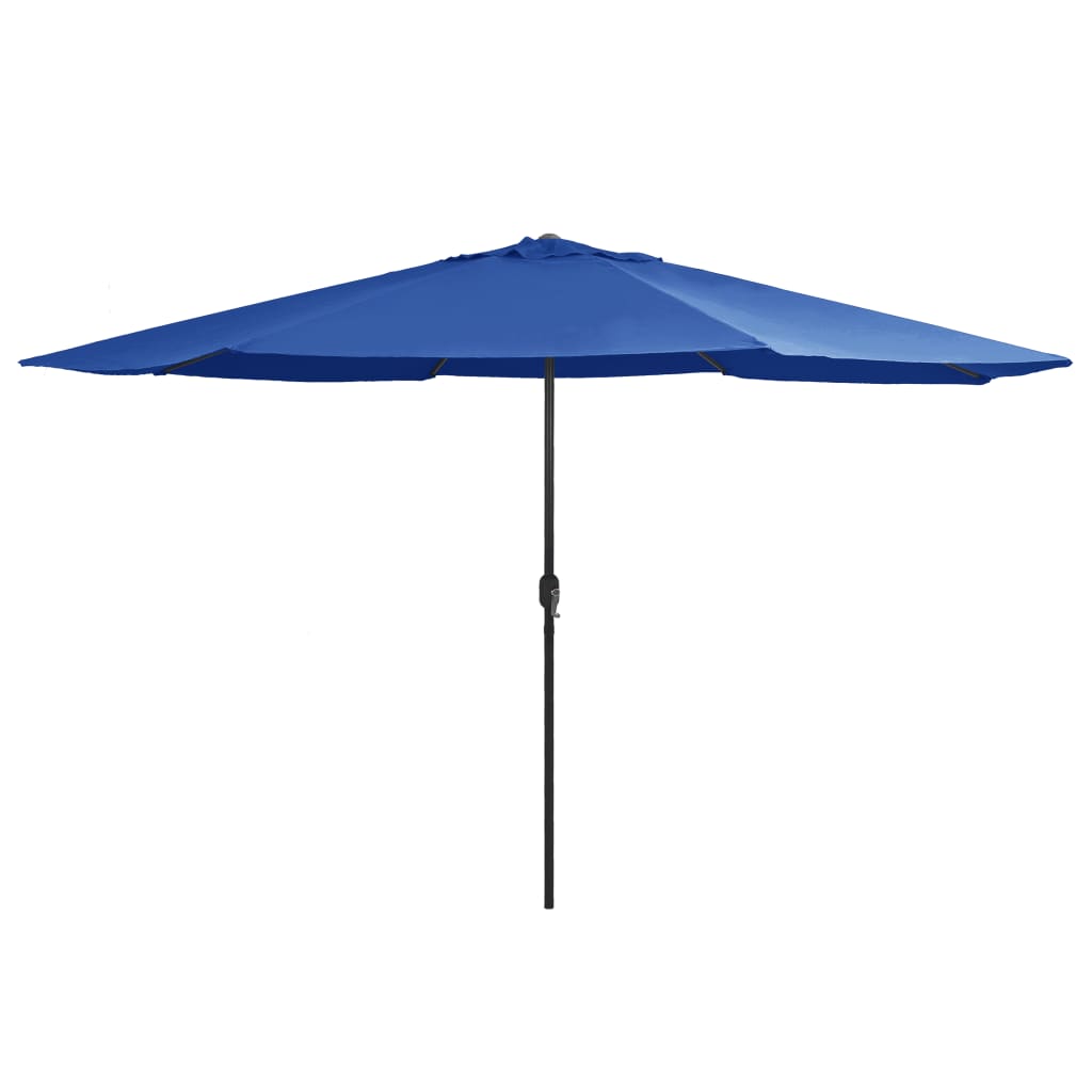 Sombrilla de jardín con palo de metal azul azure 390 cm