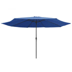 Sombrilla de jardín con palo de metal azul azure 390 cm