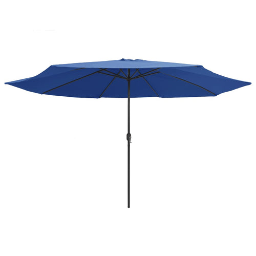 Sombrilla de jardín con palo de metal azul azure 390 cm