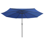 Sombrilla de jardín con palo de metal azul azure 390 cm