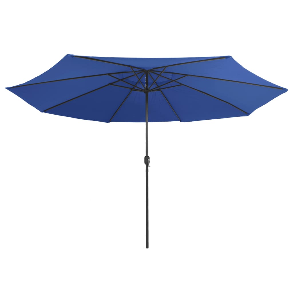 Sombrilla de jardín con palo de metal azul azure 390 cm